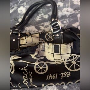 Coach Black and Tan Satchel